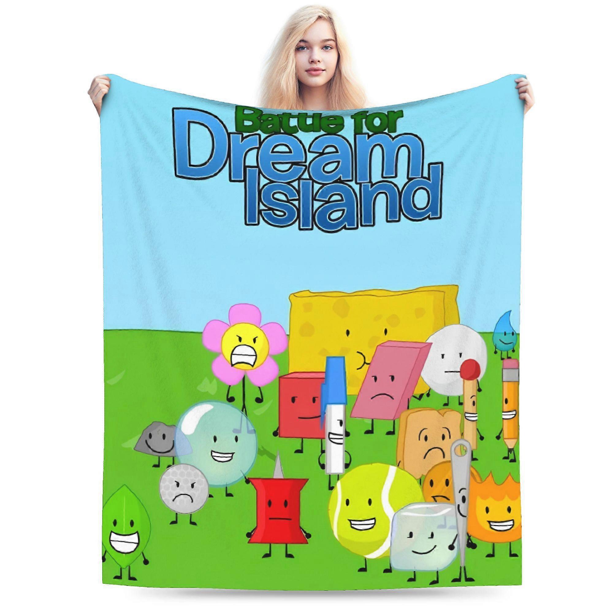 Couverture en peluche Battle for Dream Island - Plaid en flanelle douce toutes saisons avec les personnages de Dream Island, léger et chaud pour le lit - EDCVB148