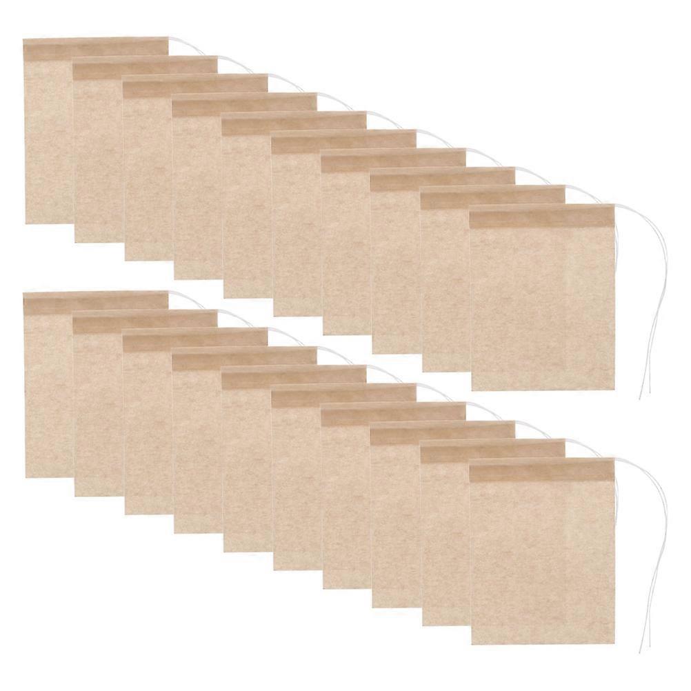 Disposable Tea Filter Bags for Brewing 100Pcs Light Brown Paper Drawstring