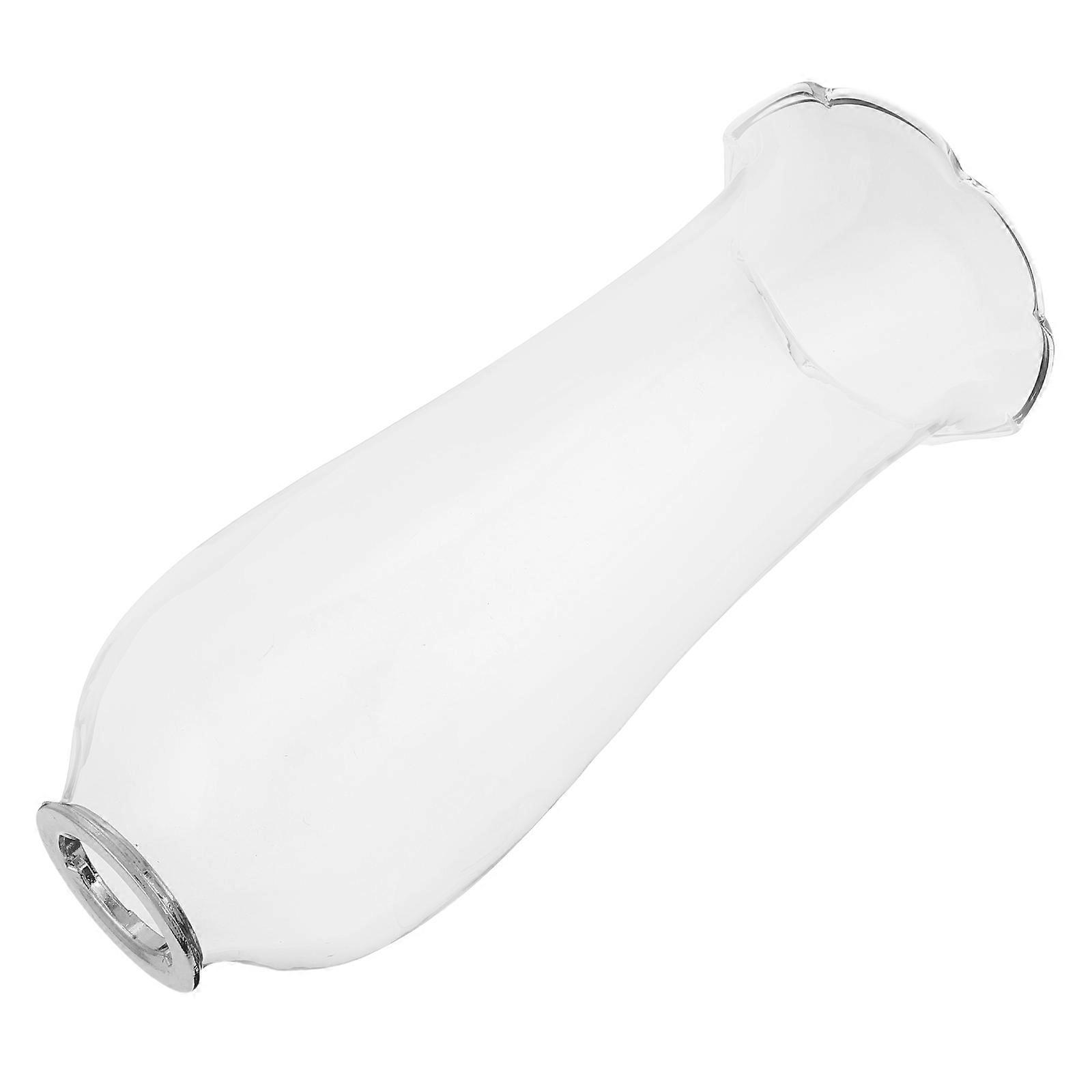 Hand Blown Glass Oil Lamp Chimney Replacement Clear Windproof Shade