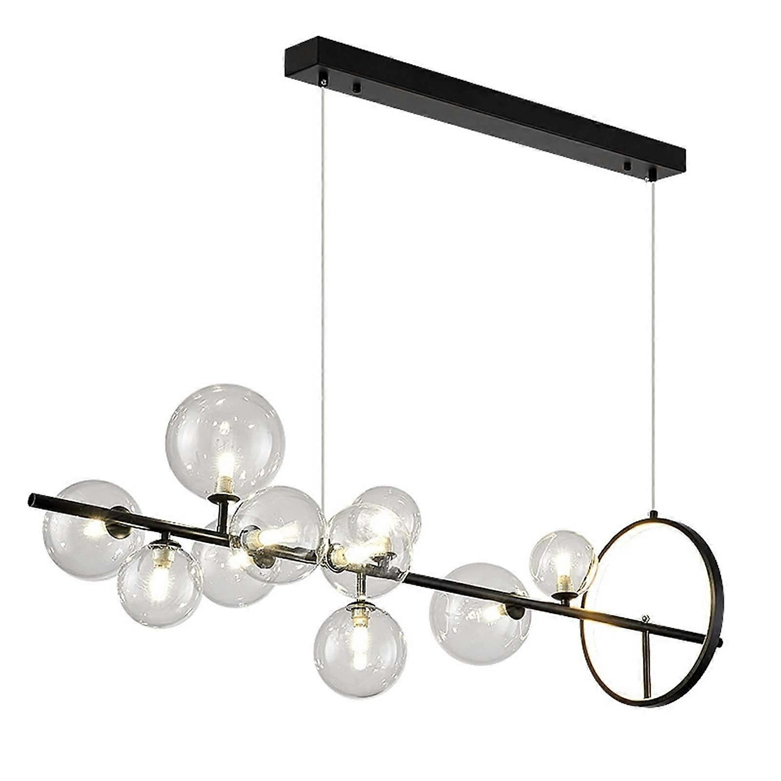 Modern Wrought Iron Chandelier Light with LED MultiLight Ceiling Pendant, Height Adjustable for Dining Room and Bedroom