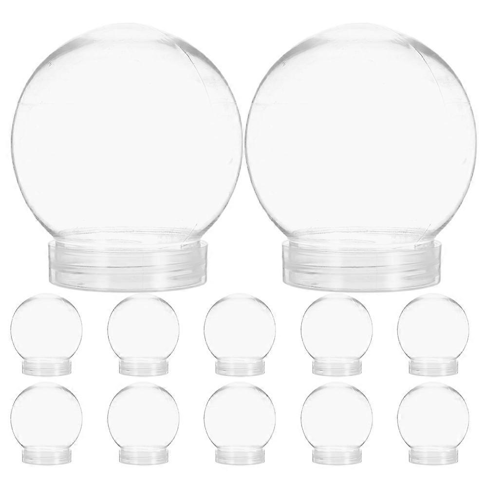 DIY Snowball Transparent Plastic Snow Globes with Screw Cap 12Pcs