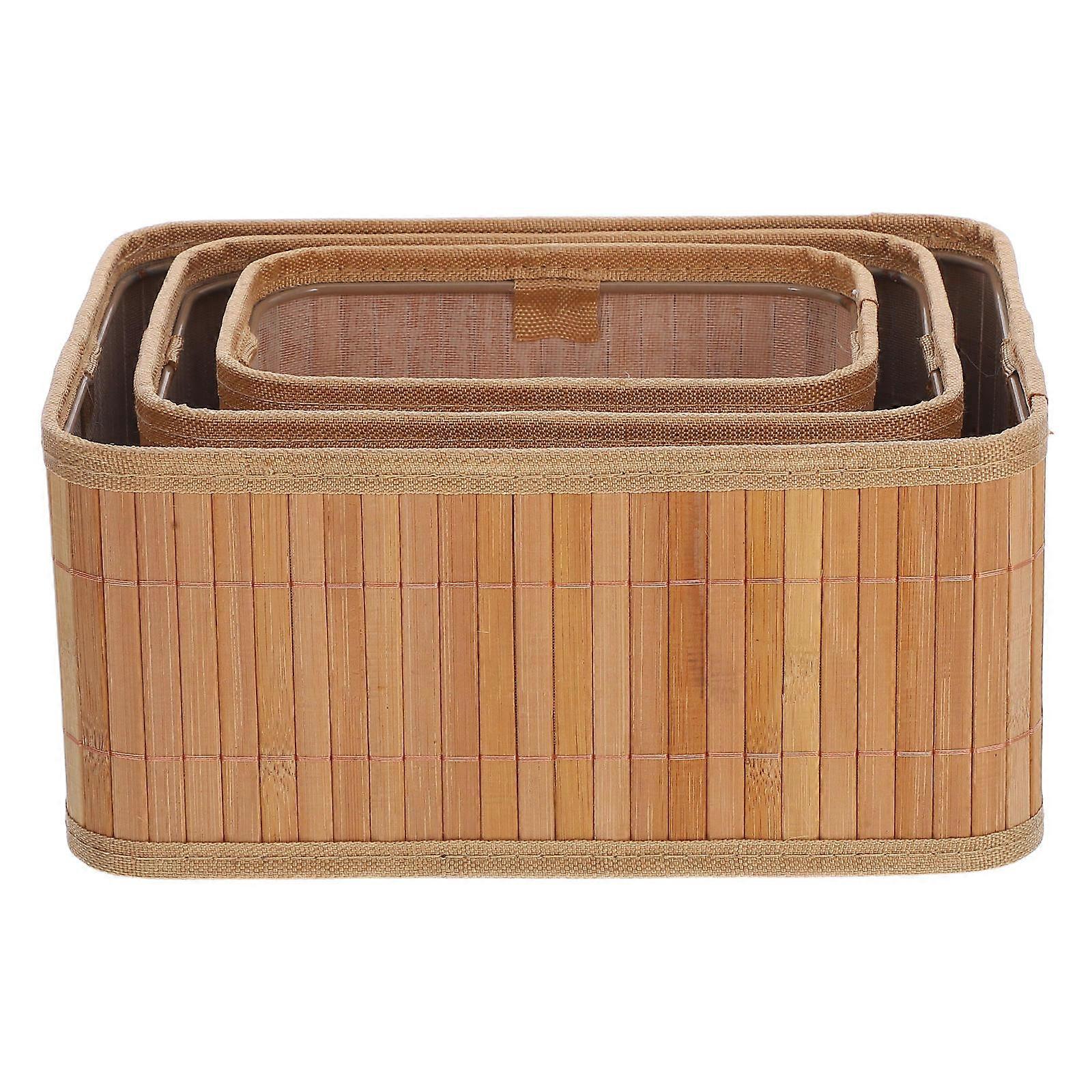 Woven Storage Basket Bamboo for Organizing Container 6Pcs Storage Baskets