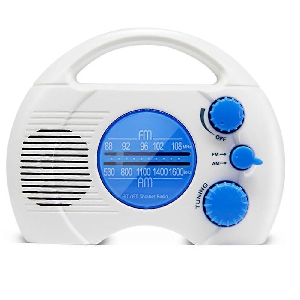 4-Level Waterproof Shower Radio AM FM Mini Bathroom Radio with Plug-in Card and Compact Design for Easy Use Ref:5118