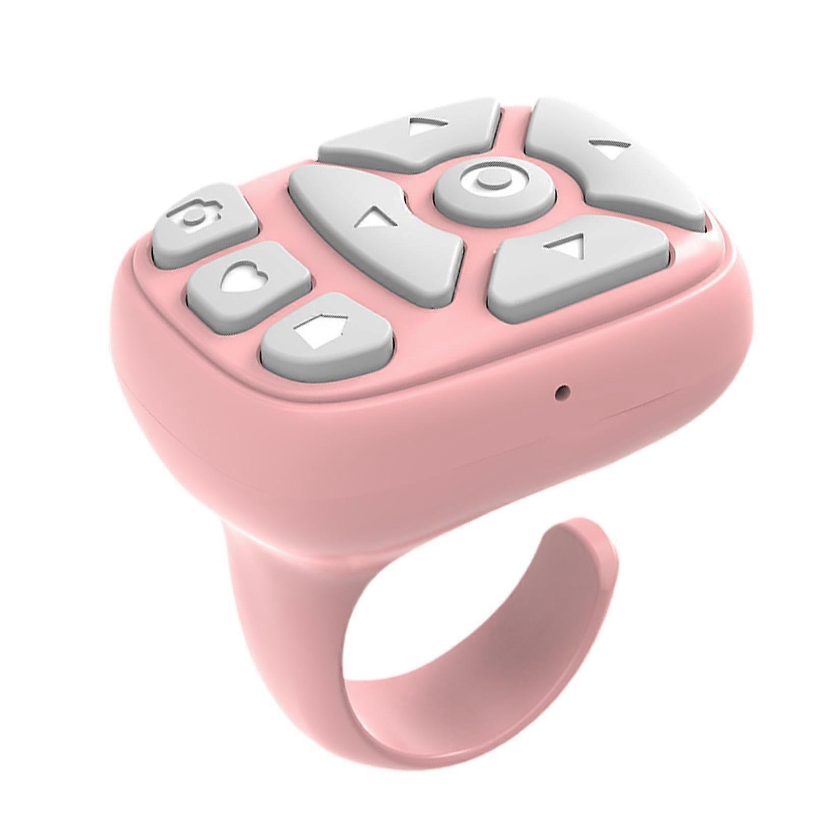 Remote Page Turner Wireless Finger Scrolling Mobile Phone Controller Page Clicker Pink Android iOS Compatible For Home