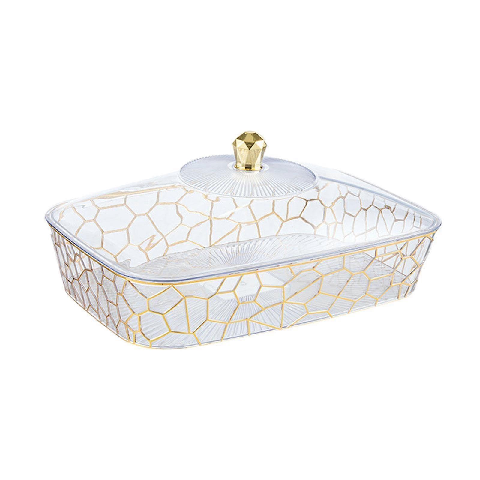 Serving Tray with Lid Transparent PET Snack and Fruit Storage Tray Freshness Seal Easy Clean