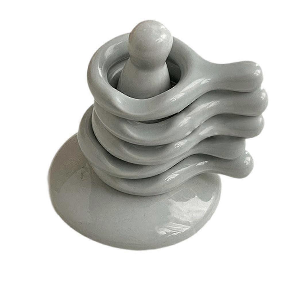 5 Pcs Ceramic Chopstick Holder Set, Heat Resistant Porcelain Rest for Japanese Tableware, Gray