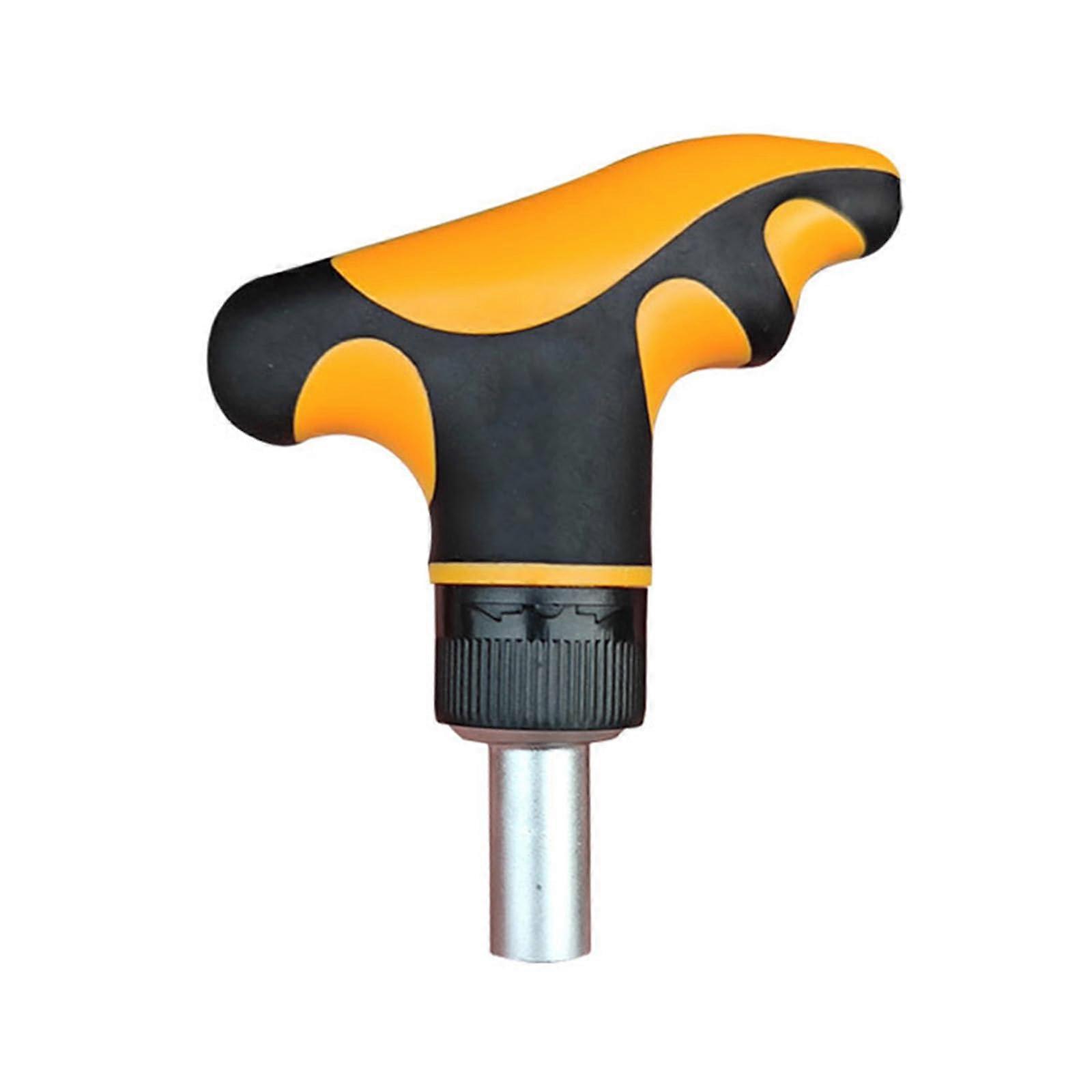 T Handle Ratcheting Screwdriver 1/4 Inch with Magnetic Bit Holder and Ergonomic Grip