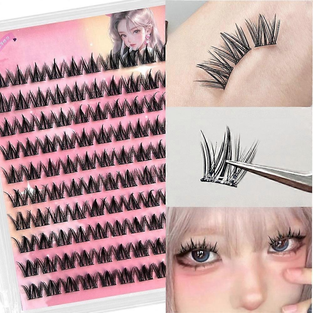 10 Rows of Large Capacity Glue-free False Eyelashes Single Clcomter 10-12MM C-curled Natural Self-adhesive false Eyelashes
