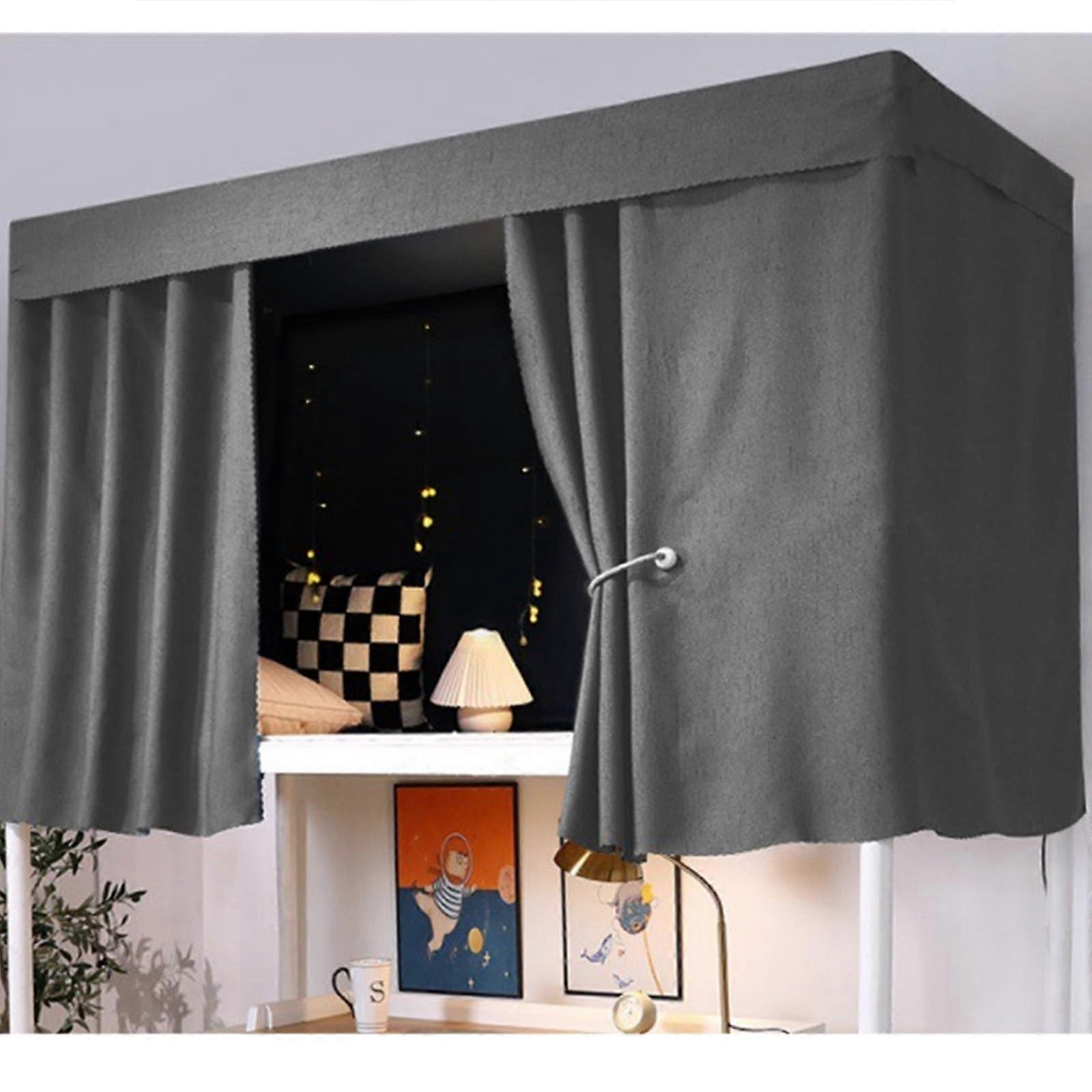 Bunk Bed Blackout Privacy Curtain for Dormitory Students, Light Blocking, 1.2M Grey Brown
