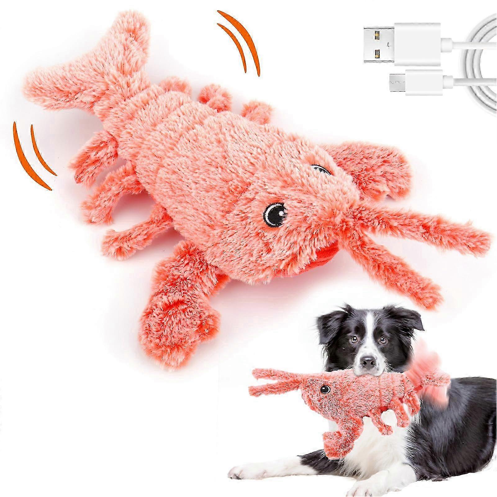 Interactive Dog Toy, Wiggly Lobster Plush with Squeaky Sound for Pets