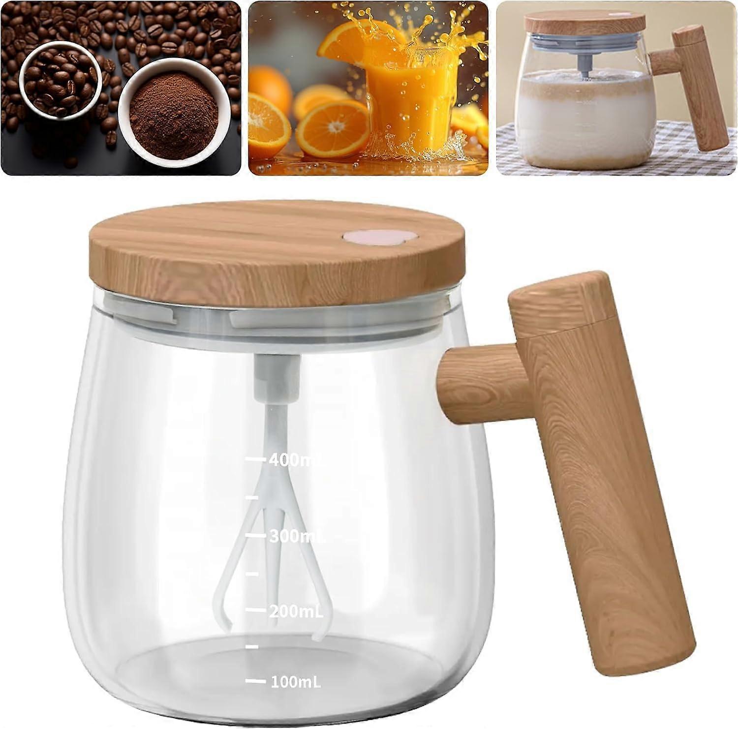 Self Stirring Mug 400ml Electric Mixing Cup with Speed OneButton Operation for Hot and Cold Drinks