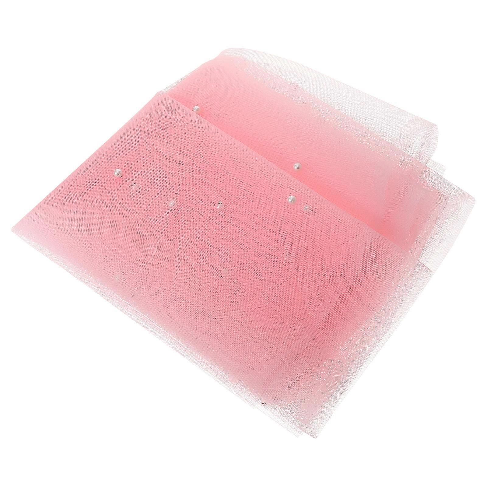 Birthday Table Runner for Decoration 5Pcs Pink Pearl Mesh Table Runner