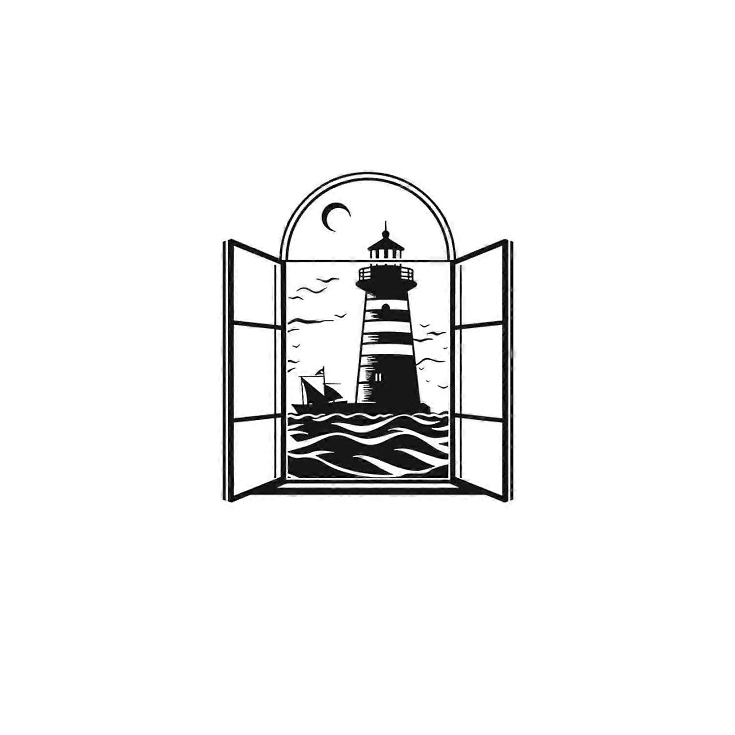 Waterproof Temporary Tattoo Sticker Lighthouse Design, PlantBased SemiPermanent Ink, Lasts 12 Weeks