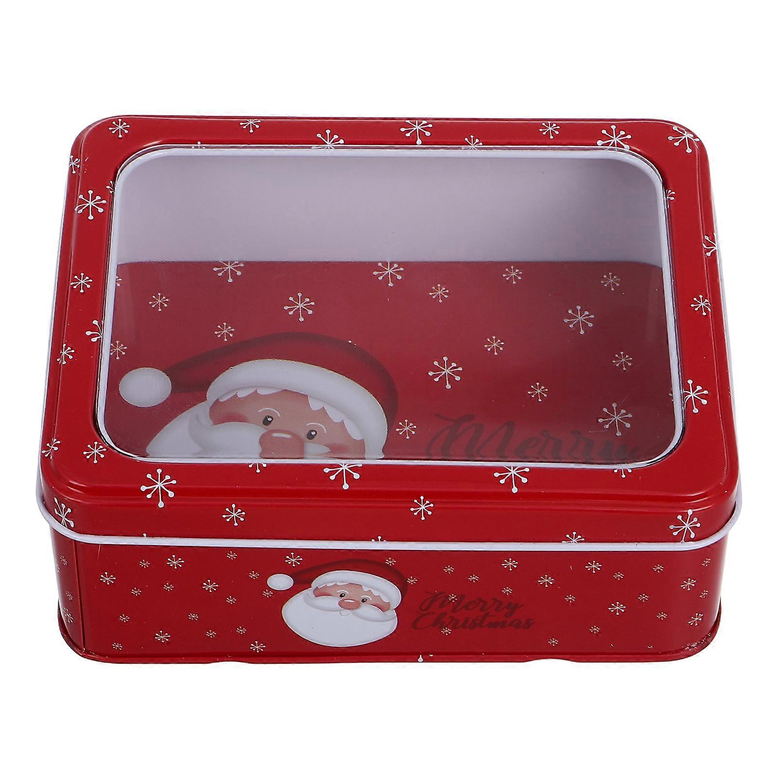 Metal Cookie Large Cookie Tin Rectangular Shape Christmas Theme Multi Color 13.50X10.50X5.00CM Storage 1Pcs