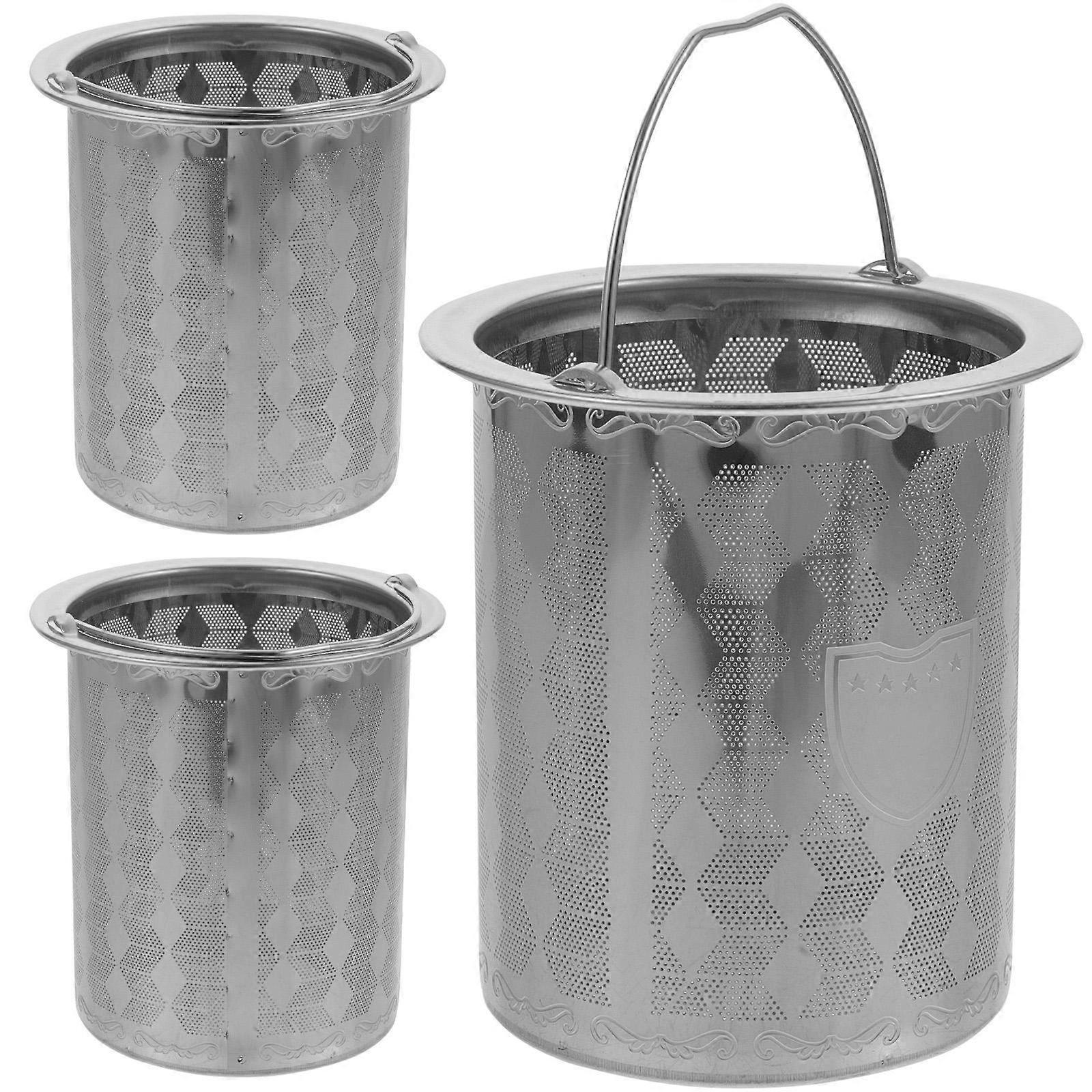 Teapot Filter Replacement Kettle Filter Mesh Strainer Insert Tea Infuser Accessories Silver 7x6.1x6.1cm 3Pack