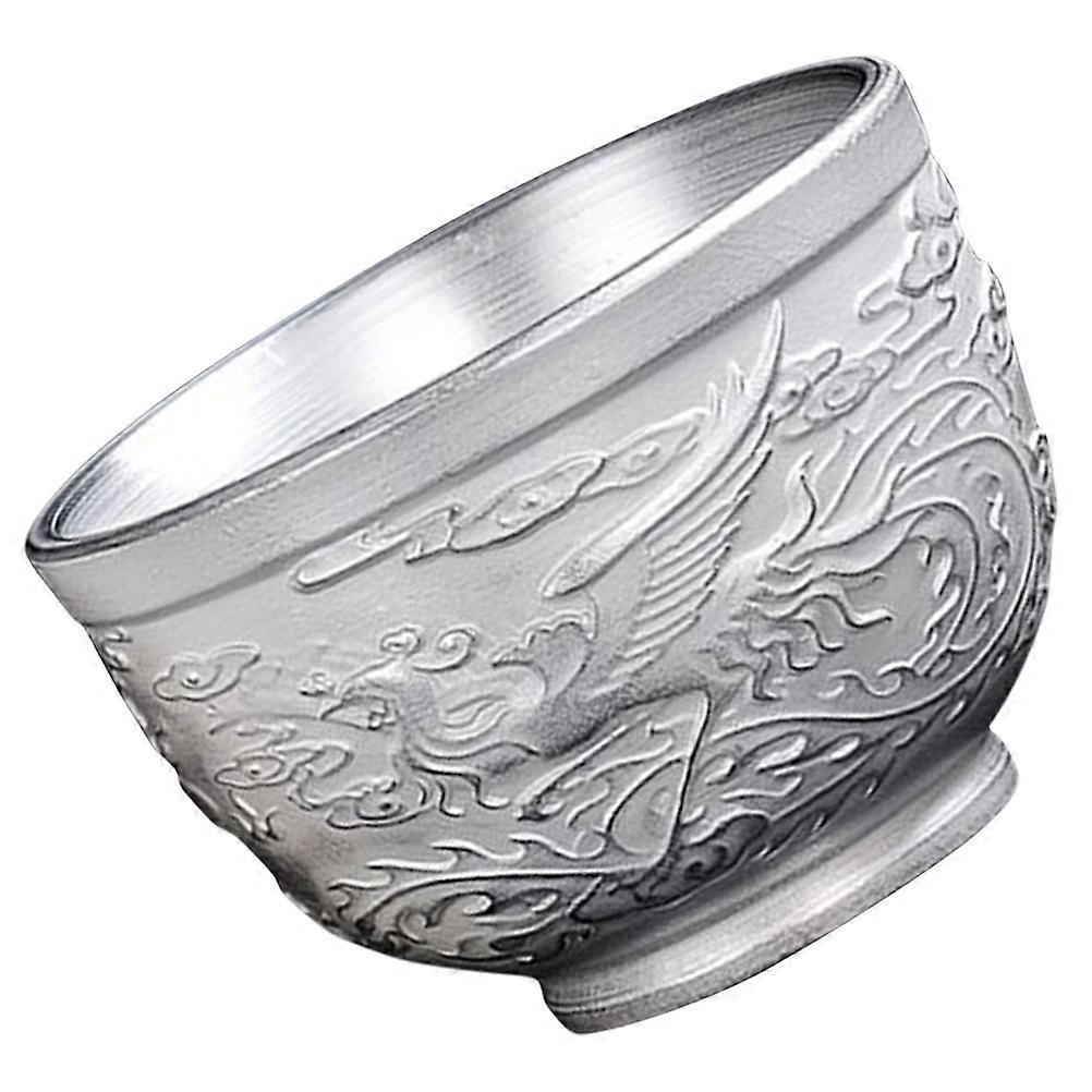 Silver Ceramic Teacup for Tea Serving and Decoration