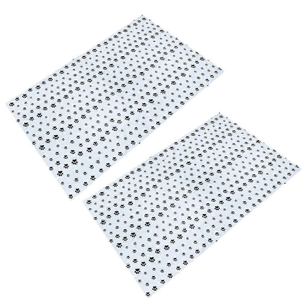 2Pcs Dog Paw Tablecloth for Rectangle Table White