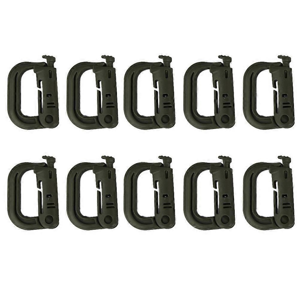 Multipurpose D-Ring Grimloc Locking Buckle with Snap 10Pcs Green