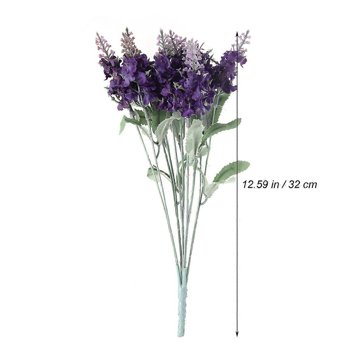 Artificial Flowers Lavender Bundle for Home Decorating 20Pcs Silk Dark Purple