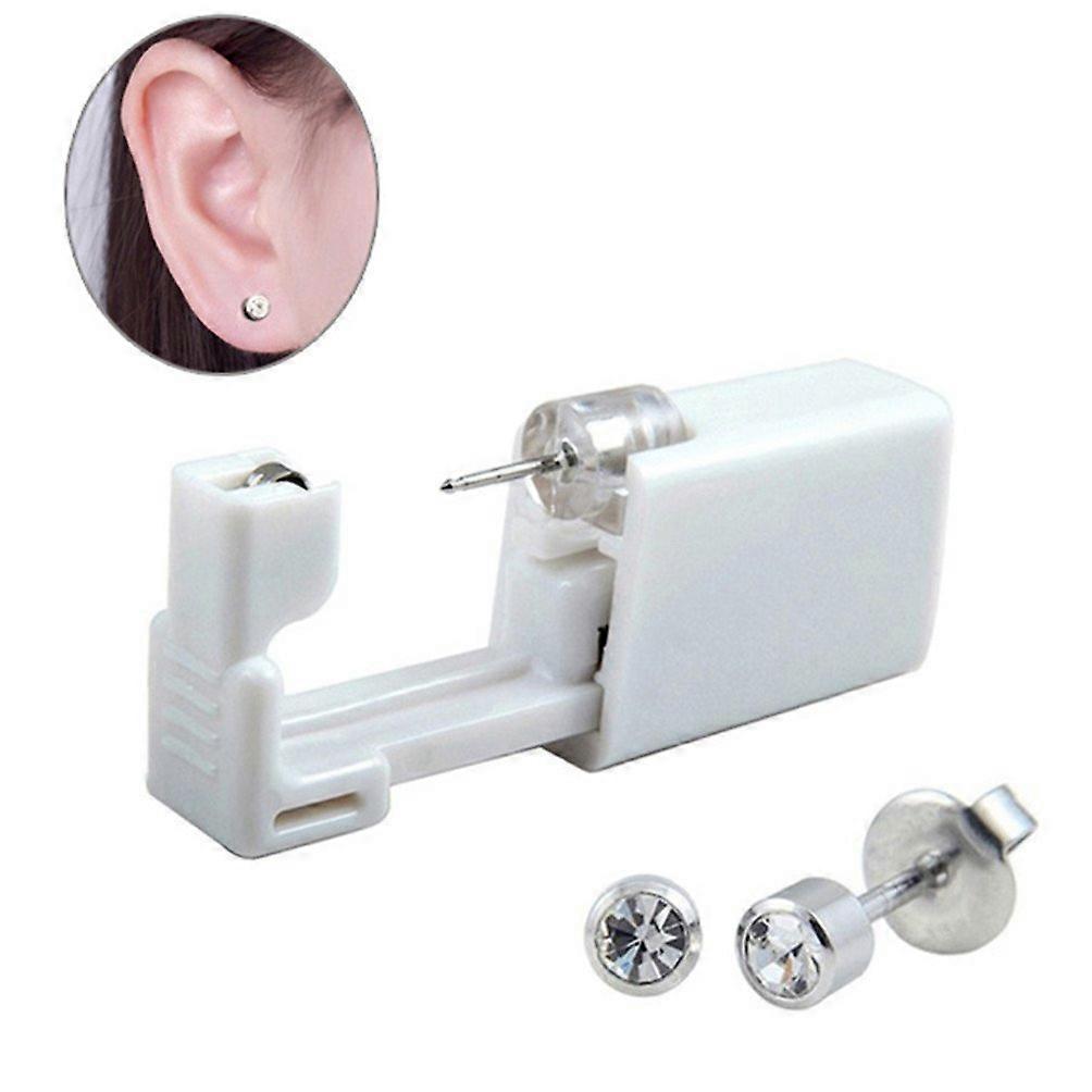 Disposable Ear Piercing Gun SingleUse Safety with Preloaded White CZ Stud Mini Kit