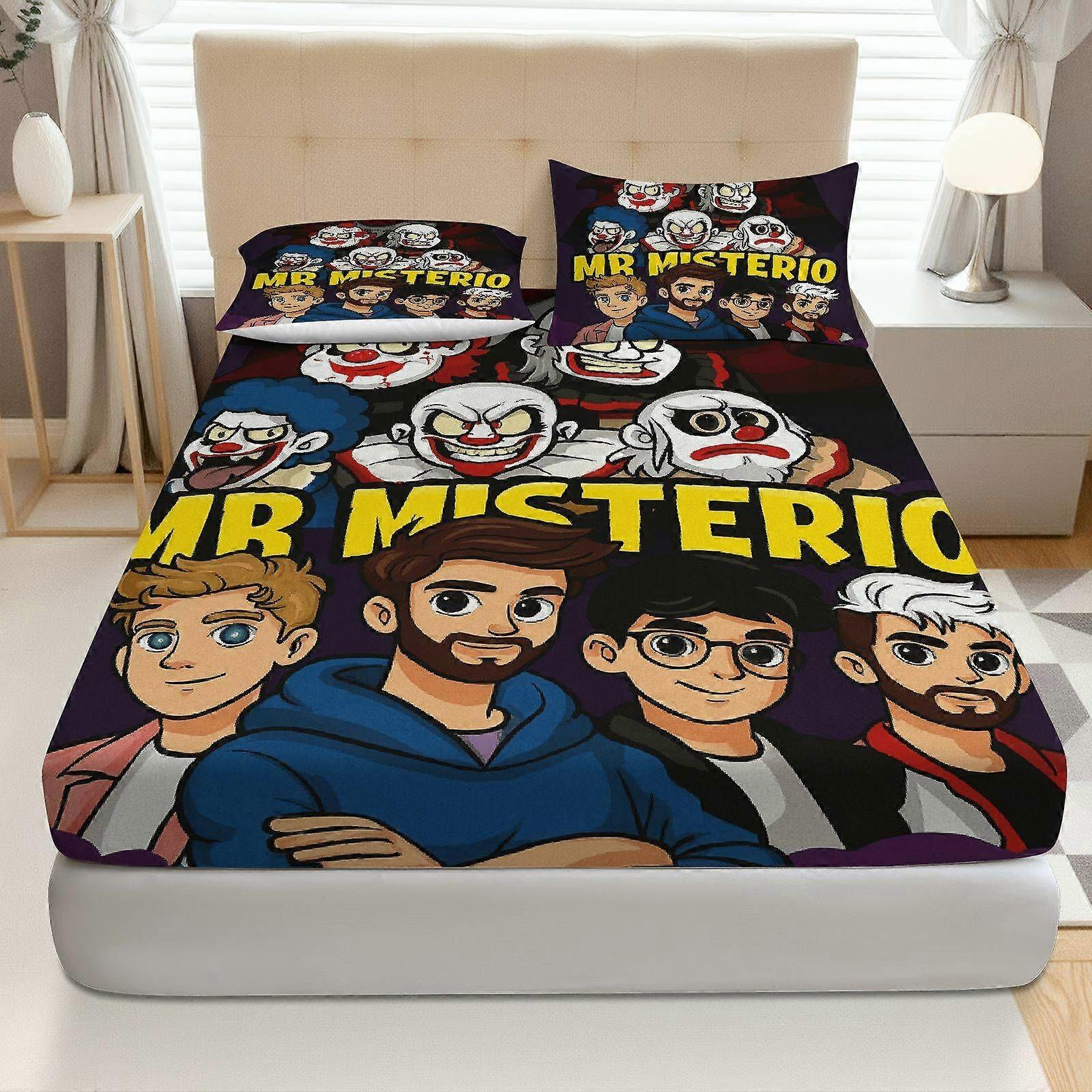 3pcs Clown Figure Fitted Sheet Set  Coreless Halloween Theme