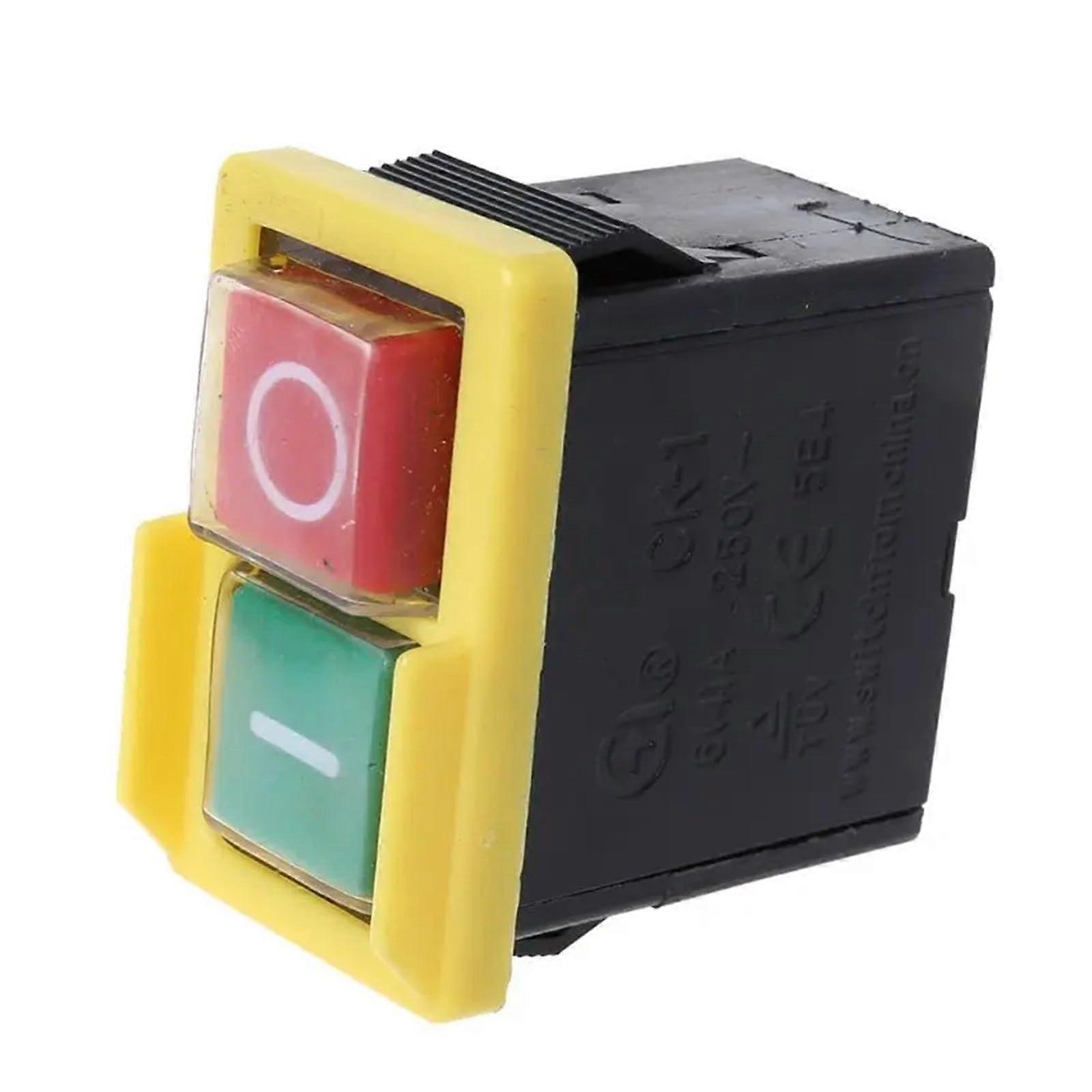 AC250V 6A Waterproof Push Button Switch, Industrial On Off Control Box for Drill Cutter Power Tools