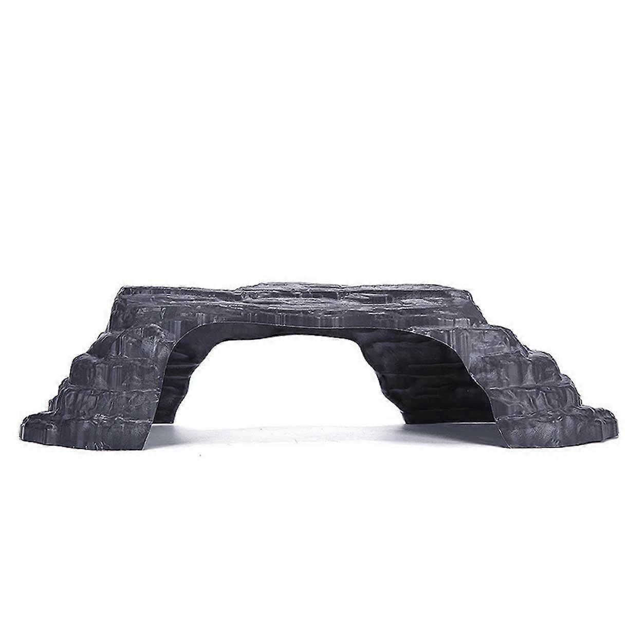 Turtle Basking Platform with Ramp, Aquarium Turtle Hideout Cave, Realistic Reptile Tank Decor