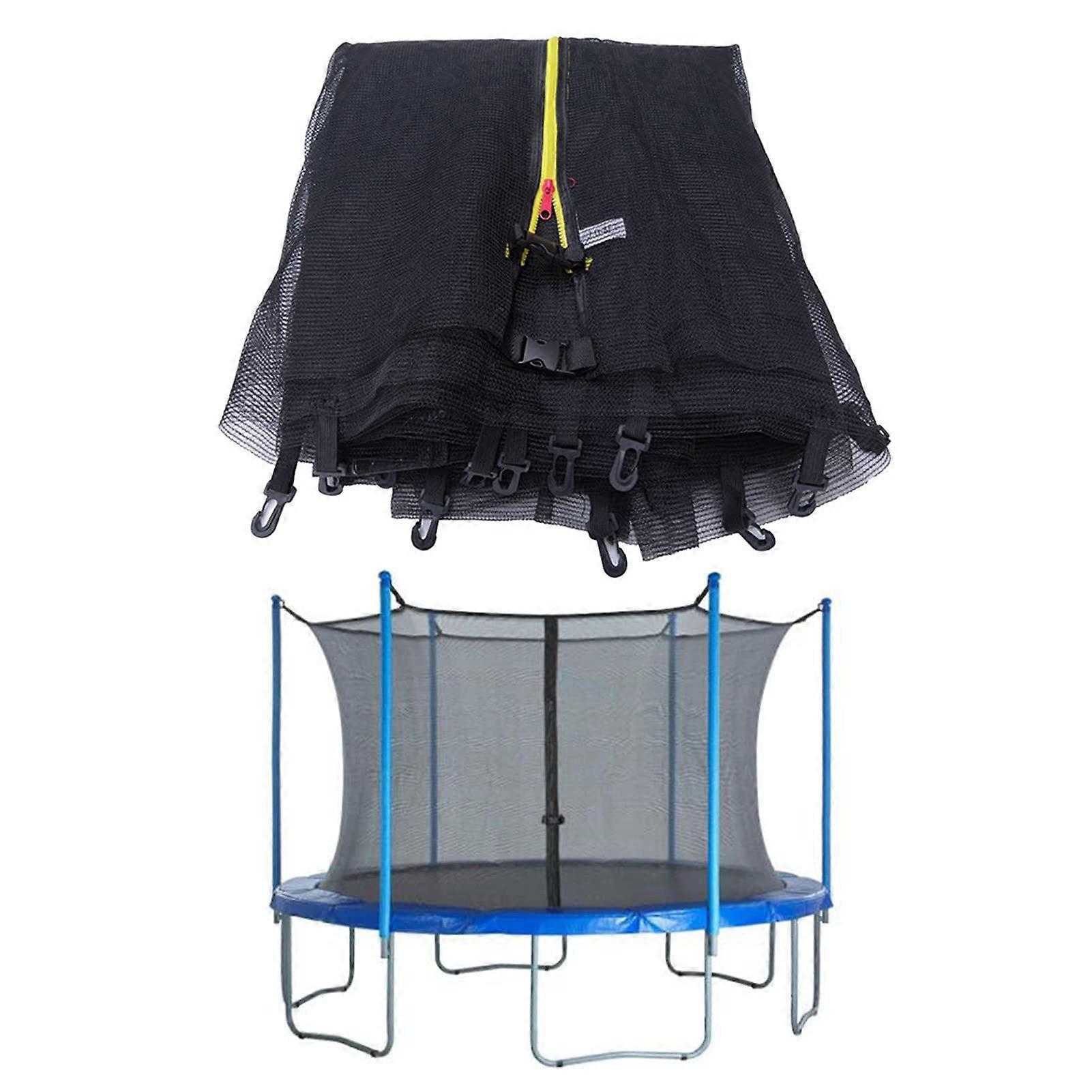 Trampoline Safety Net UV Resistant 8 Pole Round Replacement Enclosure for Outdoor Use