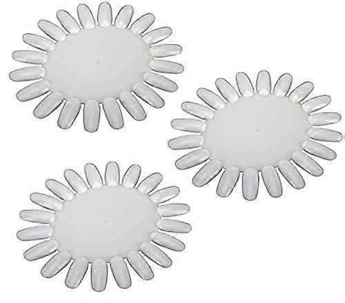 10 PCS Acrylic Nail Art Display Wheel Set with Tips for Practice Ivory White