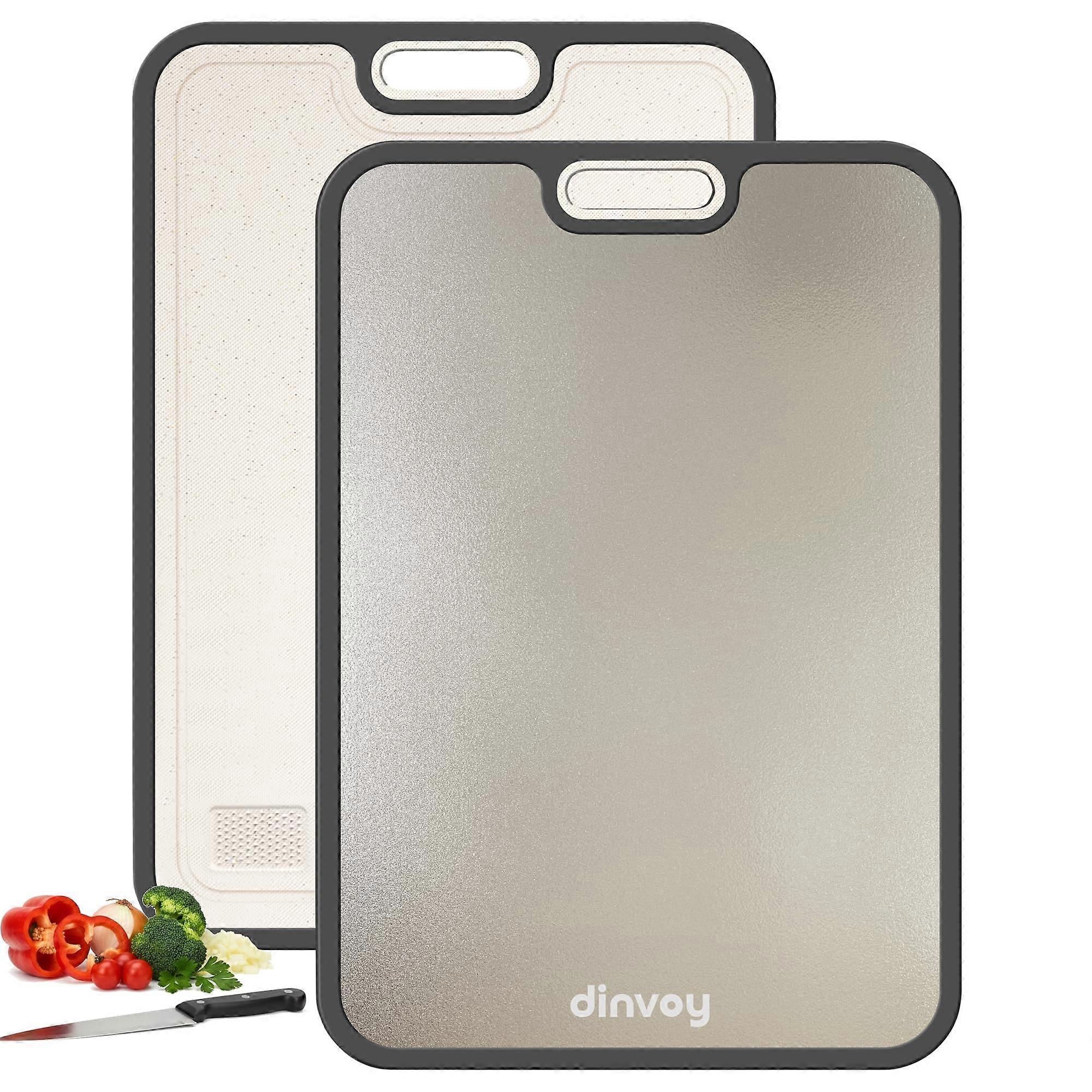 Titanium Cutting Board DualSided ScratchResistant EcoFriendly Wheat Straw Large 16x11 Dishwasher Safe