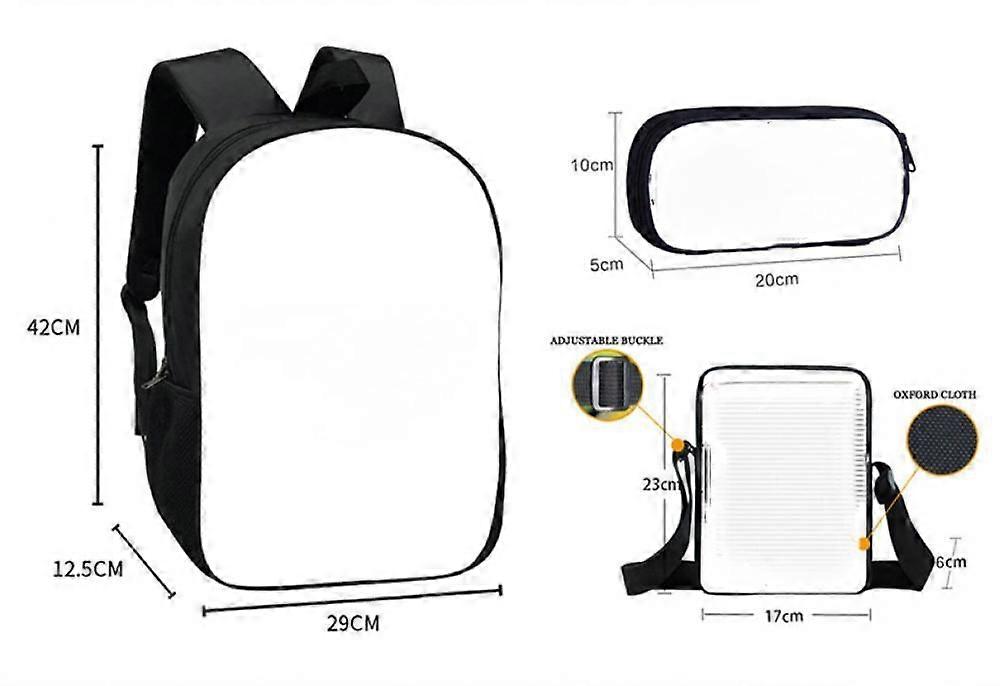 New Stitch Schoolbag Polyester Backpack Pencil Bag Small Satchel Three-piece Set