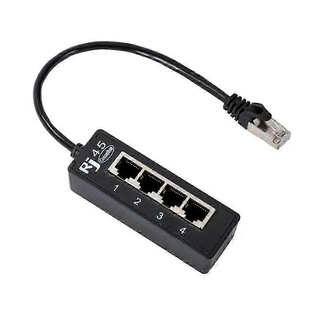 4Port RJ45 Networking Cable Splitter Adapter Internet Connection Distributor Edition 0118