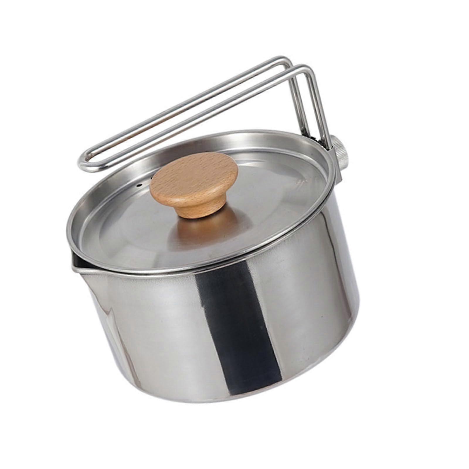 Lightweight Camping Cookware Set with Lid, Foldable Backpacking Cooking Pot for Outdoor Use