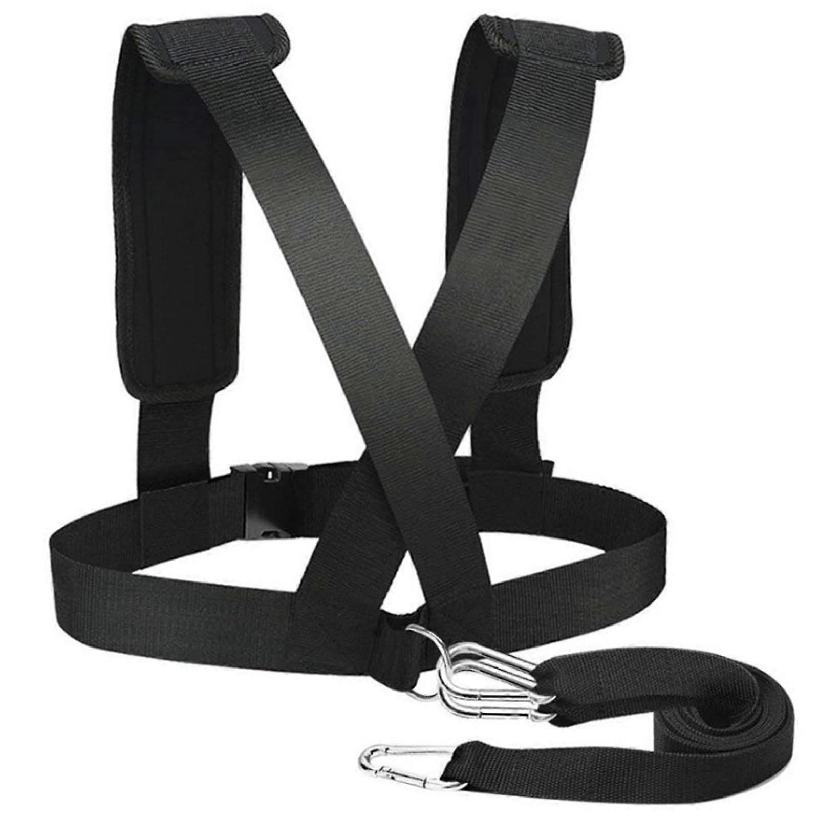 Sled Training Harness with Adjustable Weighted Pulling Belt for Resistance, Speed and Strength Workouts