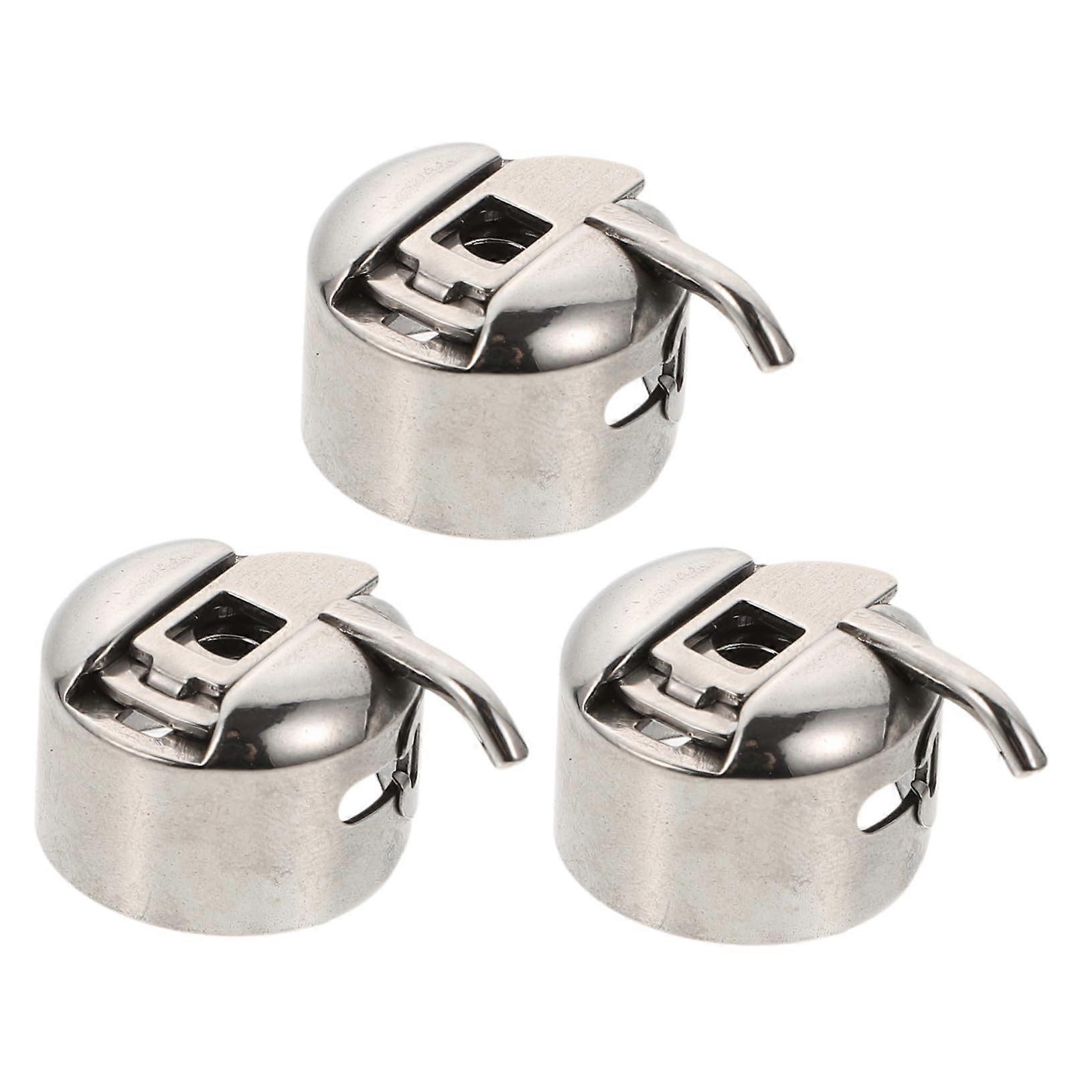 3pcs Universal Sewing Machine Bobbin Case Replacement, Durable Stainless Steel, FrontLoading