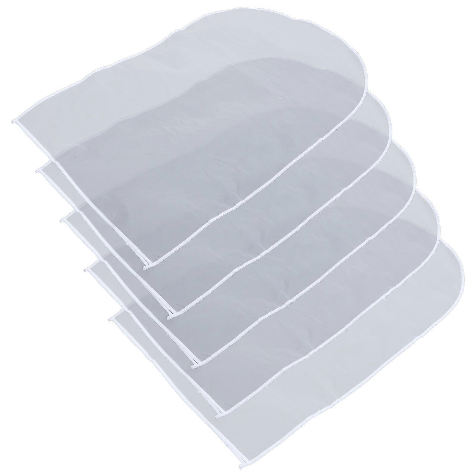 Dustproof 5Pcs Plastic Garment Bags for Hanging Clothes Storage
