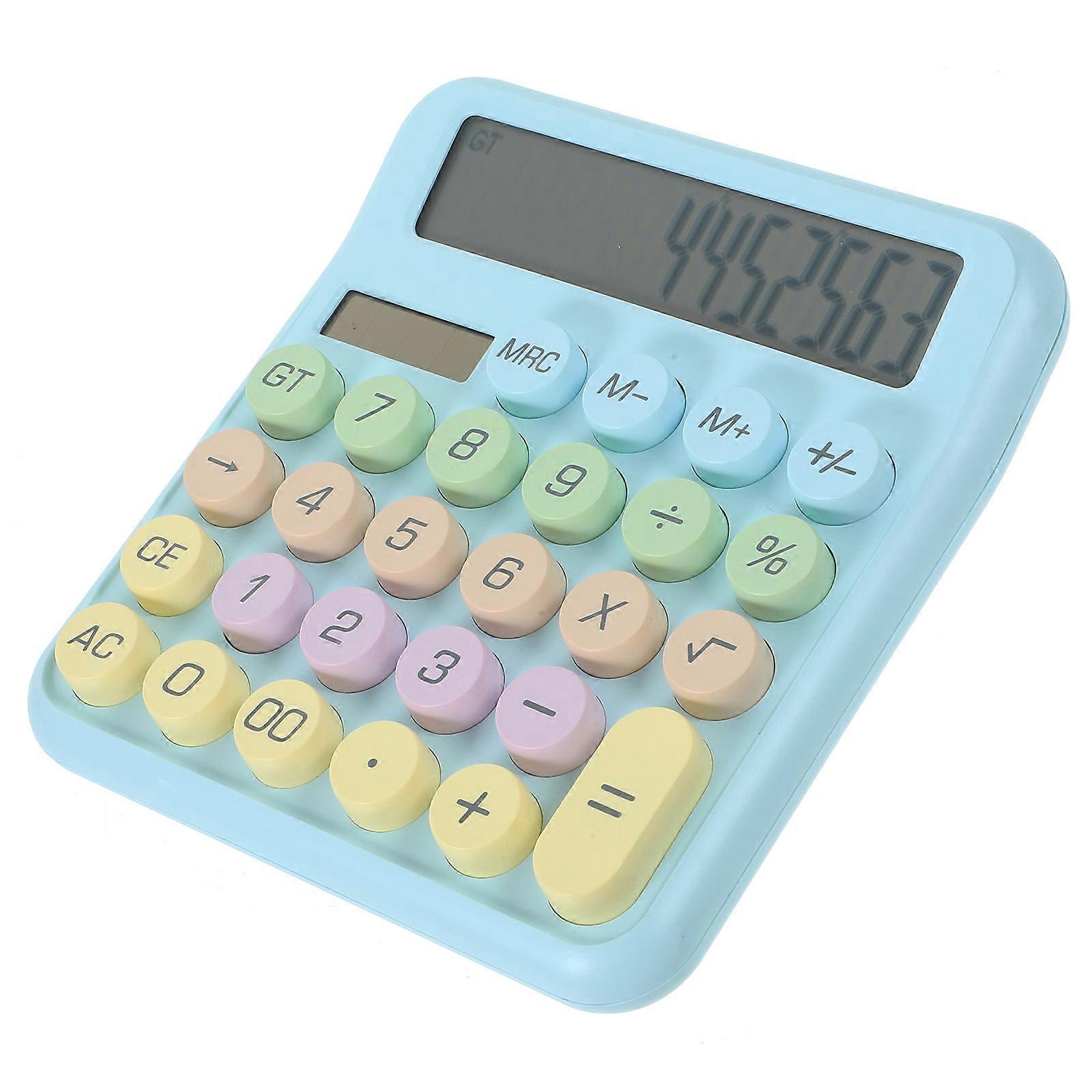 Basic Calculator Portable Calculator for Calculating 2Pcs Sky-Blue Color