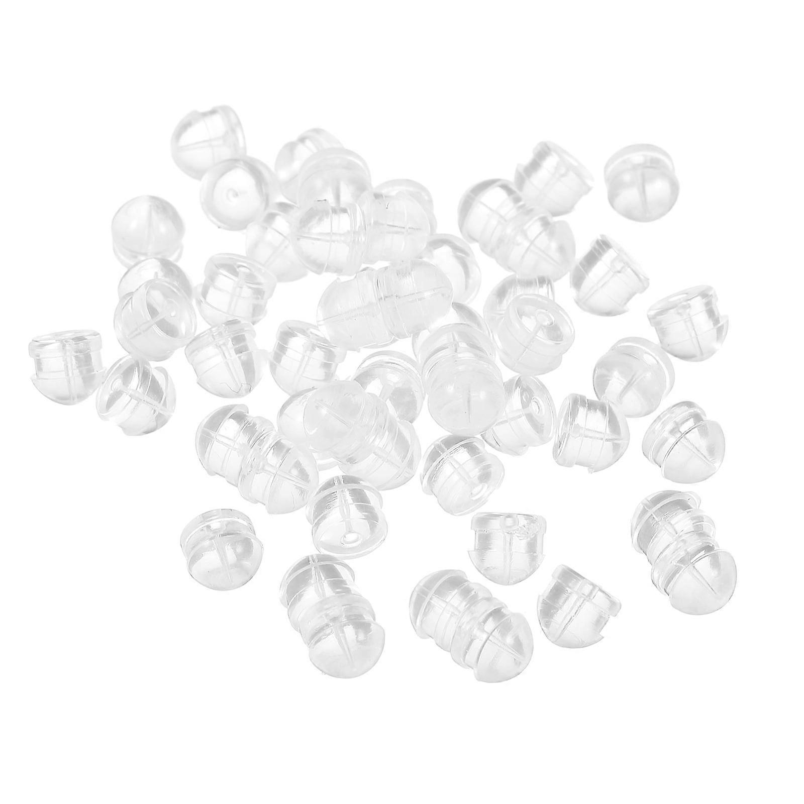 100Pcs Silicone Earring Backs for Pierced Ears Safely Locking Stud Backs