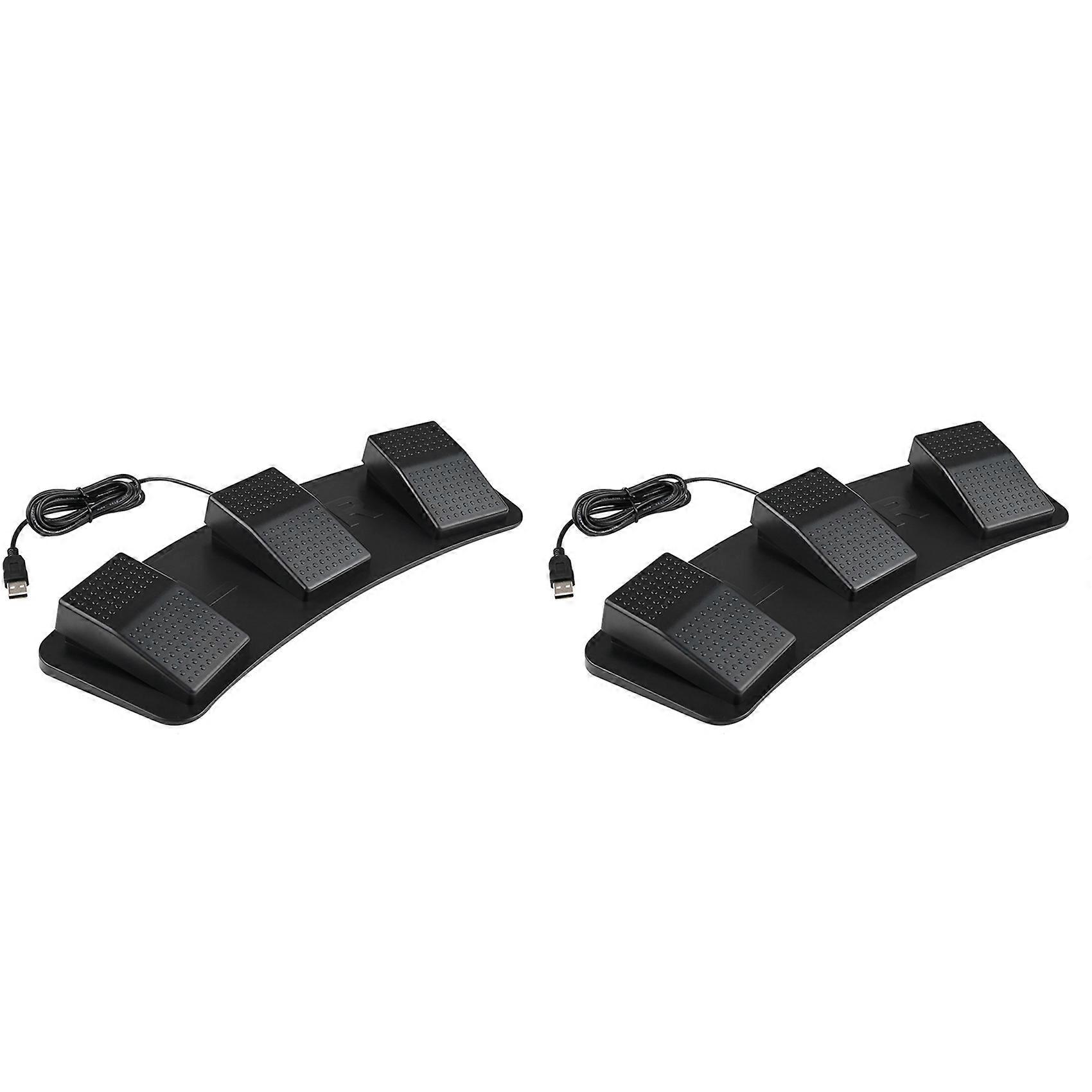 2X USB Triple Foot Switcher Controller Key Customized Keyboard Gaming Multimedia Action Pedal for Computer