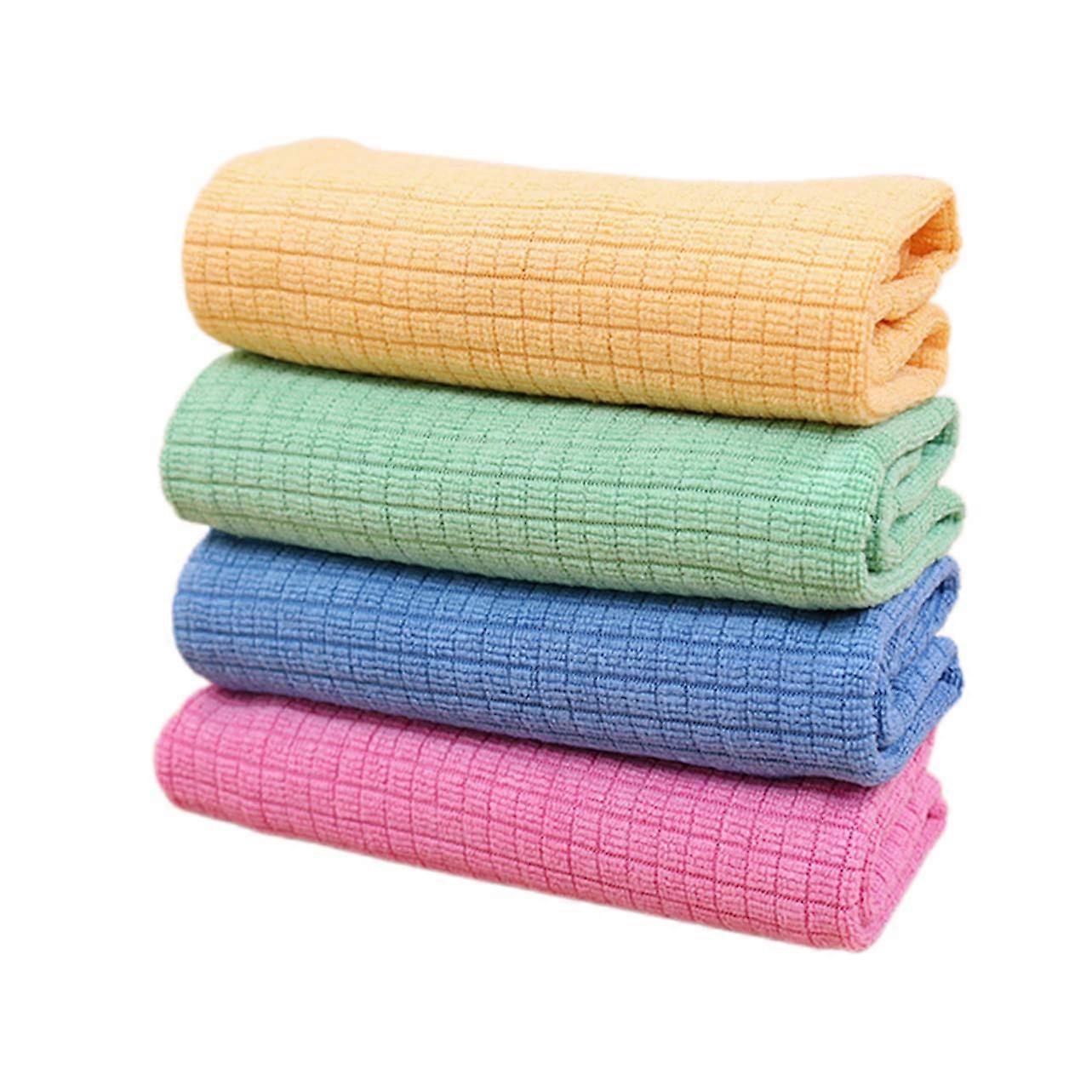 4pcs Lint Microfiber Dish Cloths for Kitchen Cleaning,  Absorbency and Quick Dry