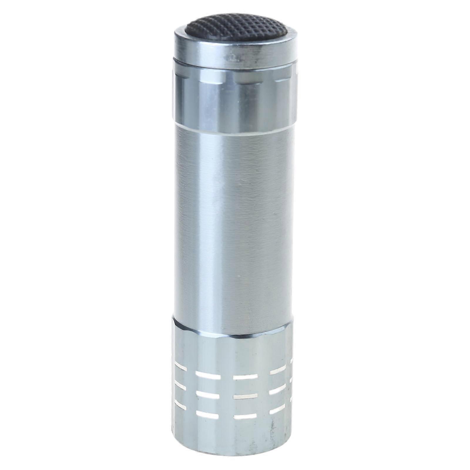 Silver Windproof Flashlight with Hidden Storage Compartment for Secure Concealment