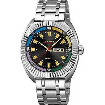 Modieus zakelijk herenhorloge van roestvrij staal met quartz uurwerk, datumvenster, grote wijzerplaat, lichtgevende wijzers, waterdicht, stijlvol en casual model.