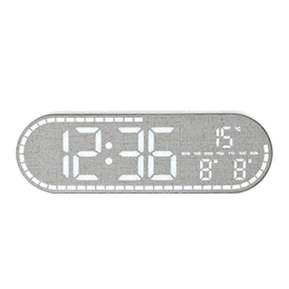 Powered Digital Wall Clock LED Electronic Clock Temperature Display Brightness Adjustment compatible with Home Use
