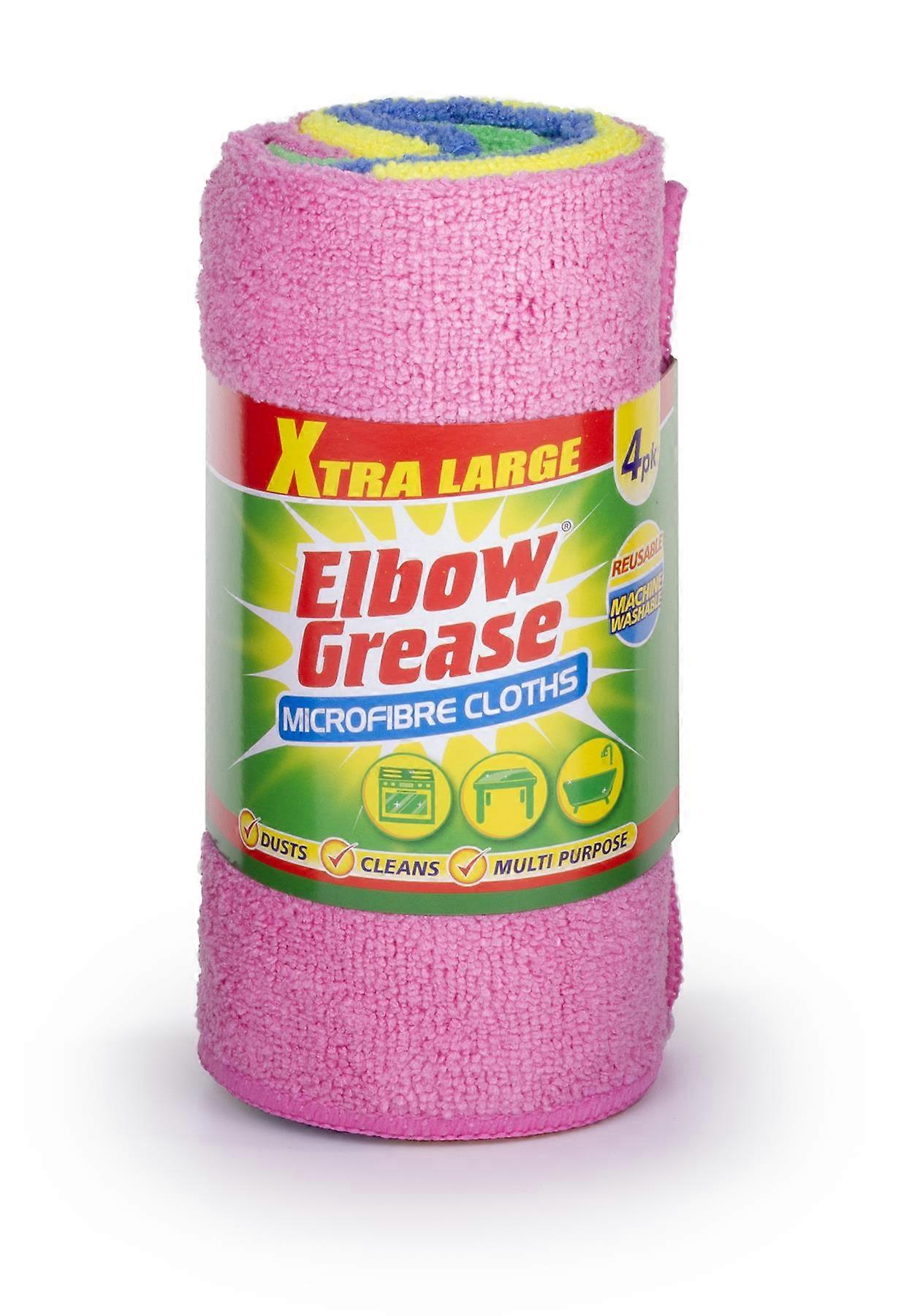  Elbow Grease Reusable Multi-purpose Microfibre Cloths - 4 pack