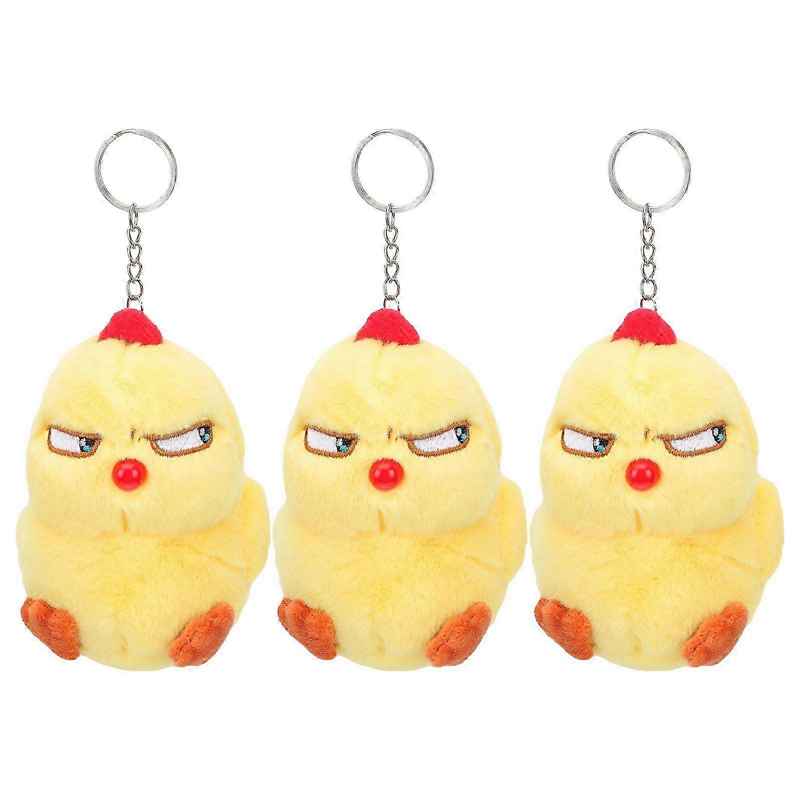 3pcs Exquisite Chick Pendants Animals Keychain Pendants Easter Chick Decors