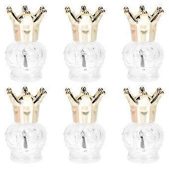 6pcs Small Cosmetics Package Bottles Glass Craft Bottles Nail Polish Bottles