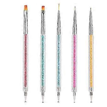 SHEVT-5-Piece Nail Brush Set - Nail Art Design Pen Painting Tools for Salon and DIY