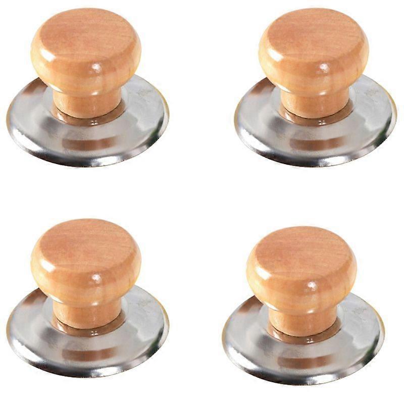 Set of 4 universal replacement knobs for wooden kitchen pot lids