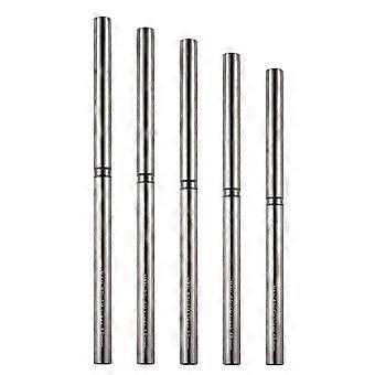 5 stks Nail Art Liner Pen Set Detail Schilderen Ontwerp Fijne Lijnen Tekening Borstel met Cap Metalen Handvat 6/9/12/15/18mm DIY Salon Manicure Tools Vrouwen Geschenken