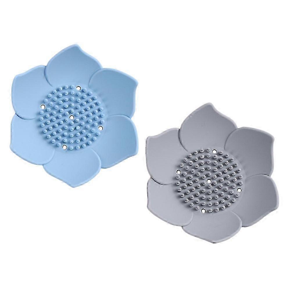 Soap Tray Shower Soap Holders Draining Function 2Pcs Silicone Containers for Home